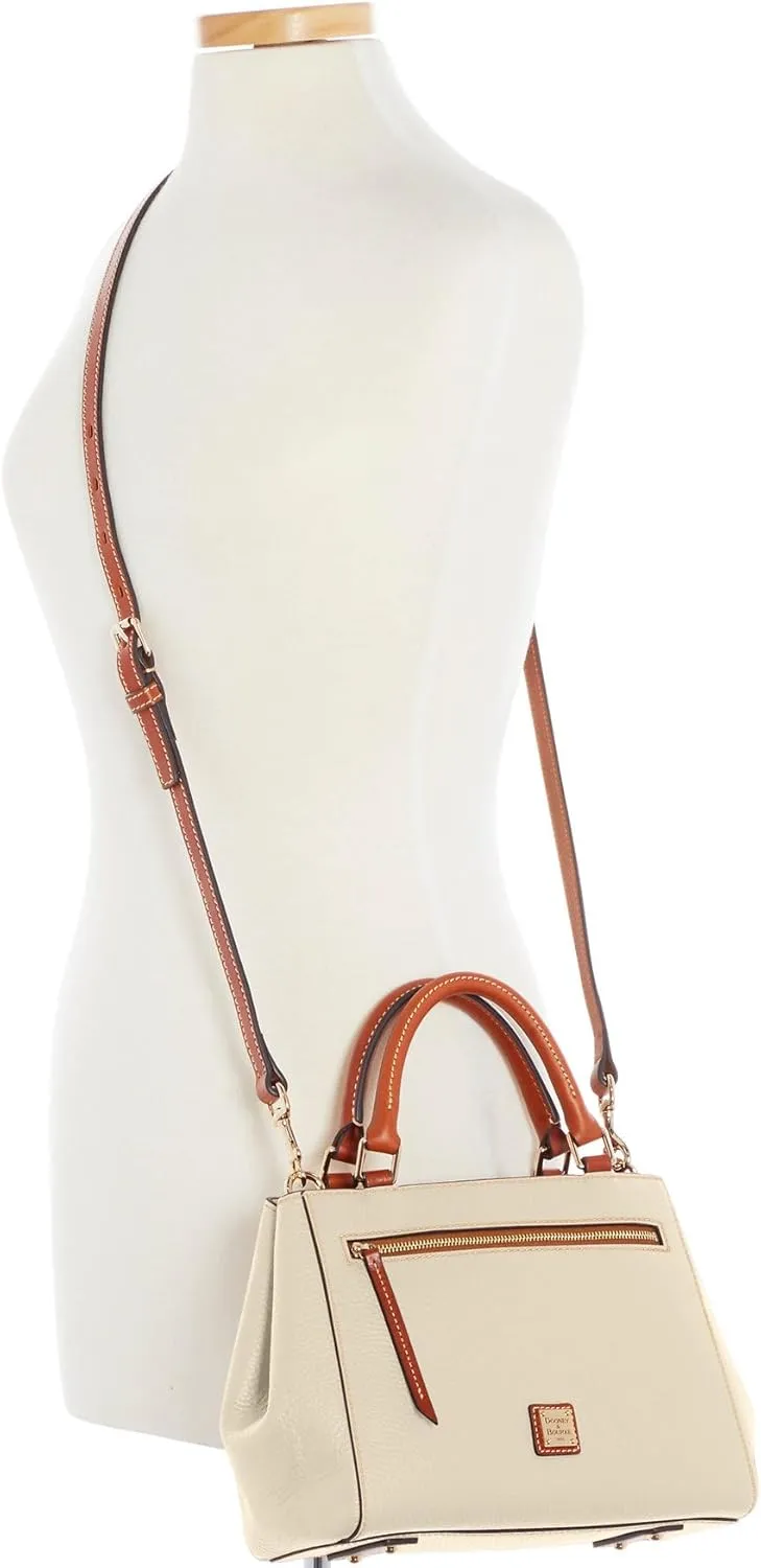 Dooney & Bourke Designer Handbags for Women, Pebble Grain Leather Small Satchel Bag with Crossbody Strap