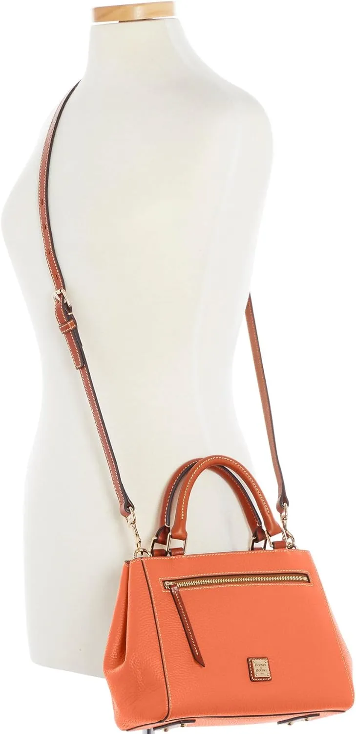 Dooney & Bourke Designer Handbags for Women, Pebble Grain Leather Small Satchel Bag with Crossbody Strap