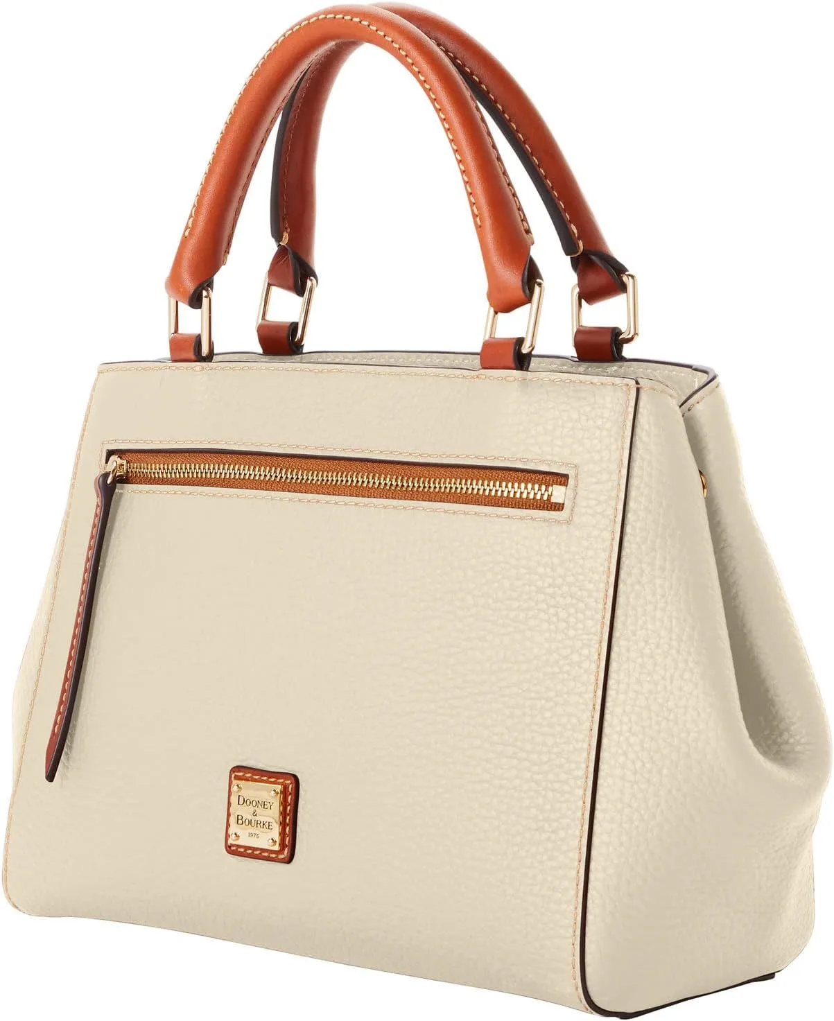 Dooney & Bourke Designer Handbags for Women, Pebble Grain Leather Small Satchel Bag with Crossbody Strap