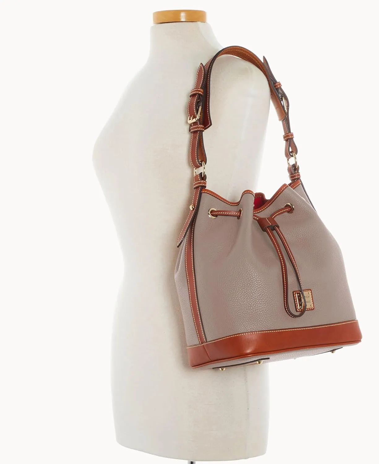 Dooney & Bourke Handbag, Pebble Grain Drawstring - Brown