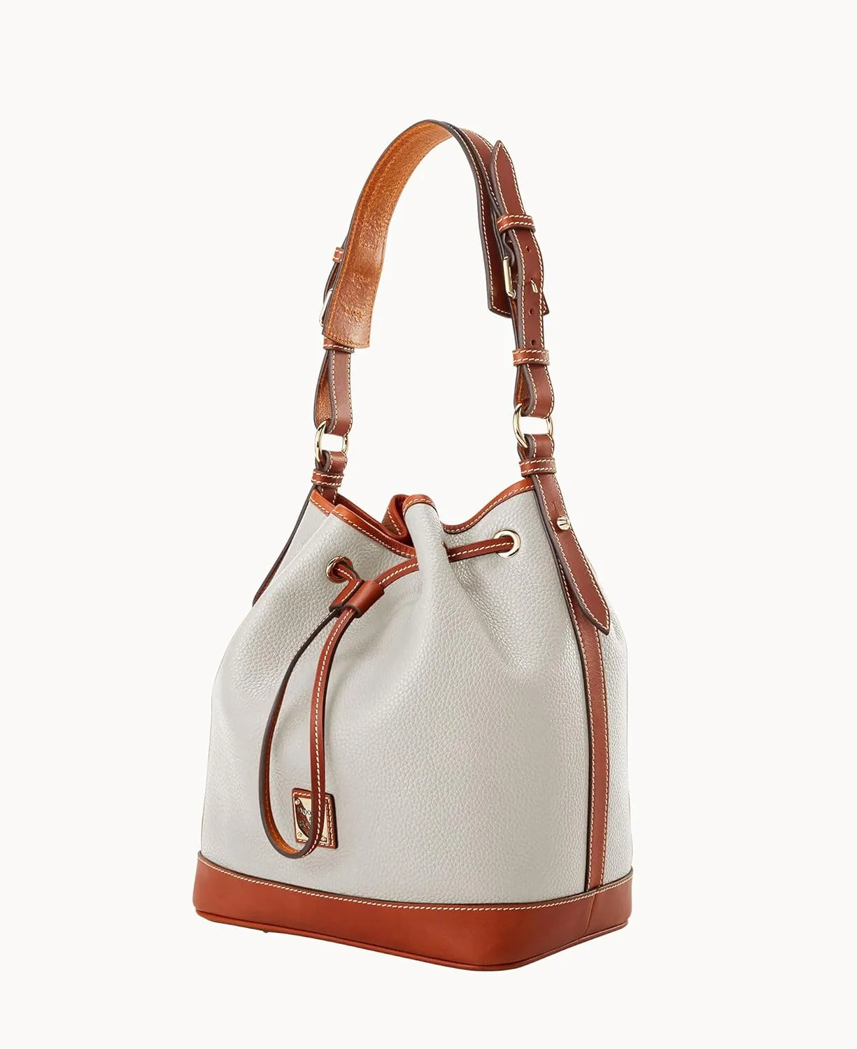 Dooney & Bourke Handbag, Pebble Grain Drawstring - White