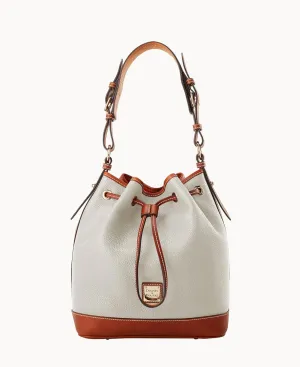 Dooney & Bourke Handbag, Pebble Grain Drawstring - White