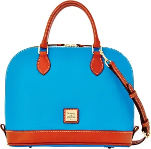 Dooney & Bourke Pebble Grain Zip Zip Satchel Sky Blue