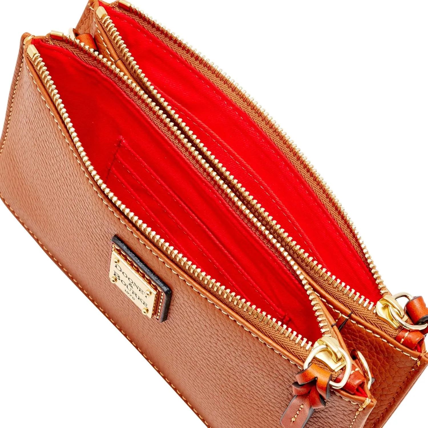 Dooney & Bourke Small Crossbody Bags for Women, Leather Ella Crossbody Clutch Purse with Removable Strap