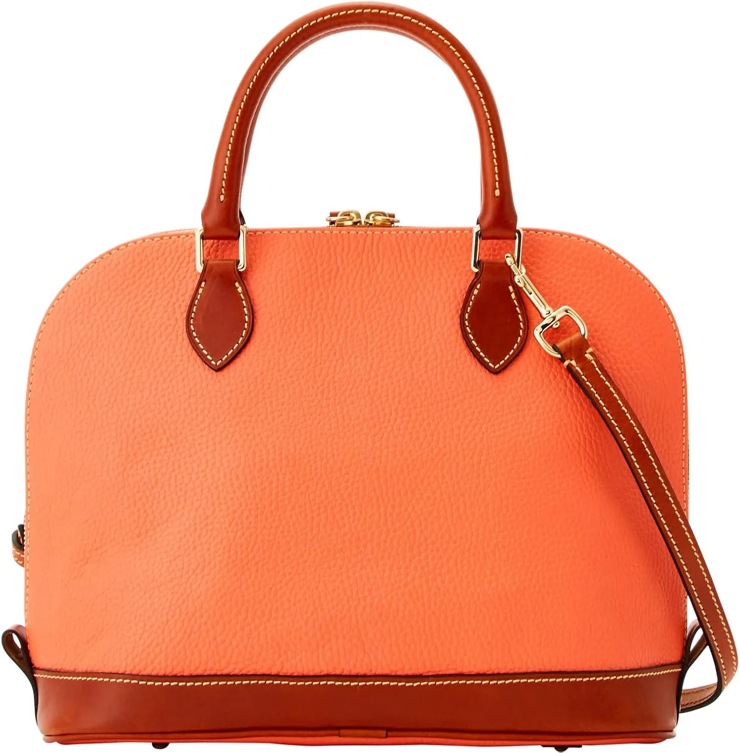 Dooney & Bourke Women's Zip Zip Satchel in Pebble Grain Leather, Large Handbag with Adjustable & Detachable Shoulder Strap