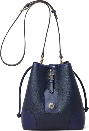 DORIS&JACKY Drawstring Bucket Shoulder Bag For Women Designer Vegan Leather Crossbody Handbags