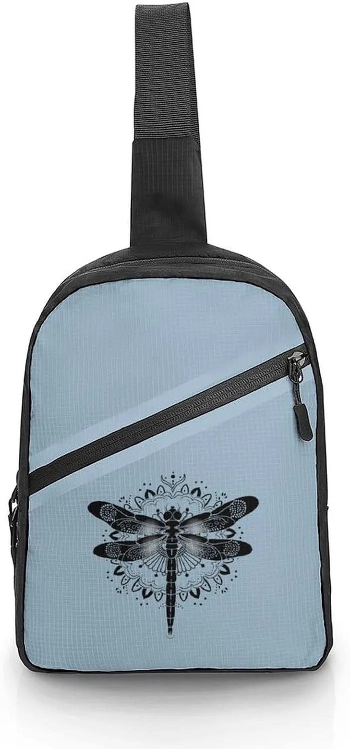 Dragonfly Insect Sling Backpack Crossbody Shoulder Bag Casual Chest Bag Travel Hiking Daypack