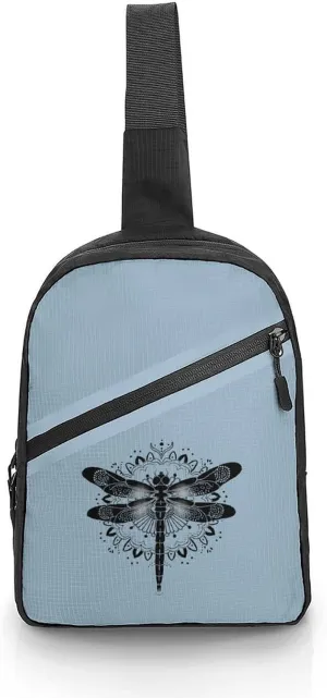 Dragonfly Insect Sling Backpack Crossbody Shoulder Bag Casual Chest Bag Travel Hiking Daypack