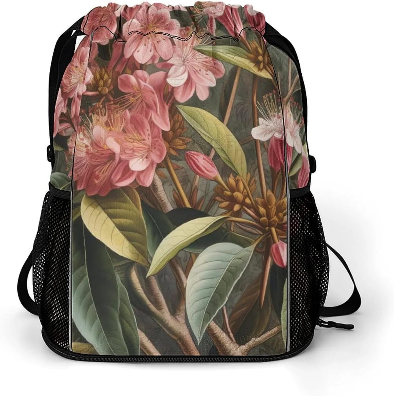 Drawstring Backpack for Men Women Flowering Shrub Sport String Bag Beach Sack Bag Travel Gym Sackpack