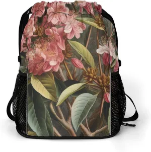 Drawstring Backpack for Men Women Flowering Shrub Sport String Bag Beach Sack Bag Travel Gym Sackpack