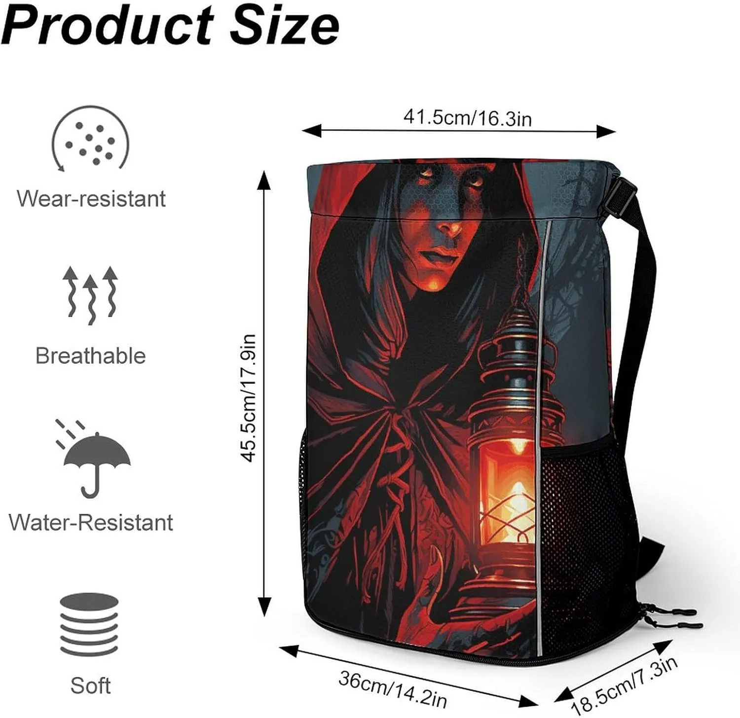 Drawstring Backpack Gym Drawstring Bag for Men Holding A Lantern Draw String Bags Gym Bag Cinch Bag