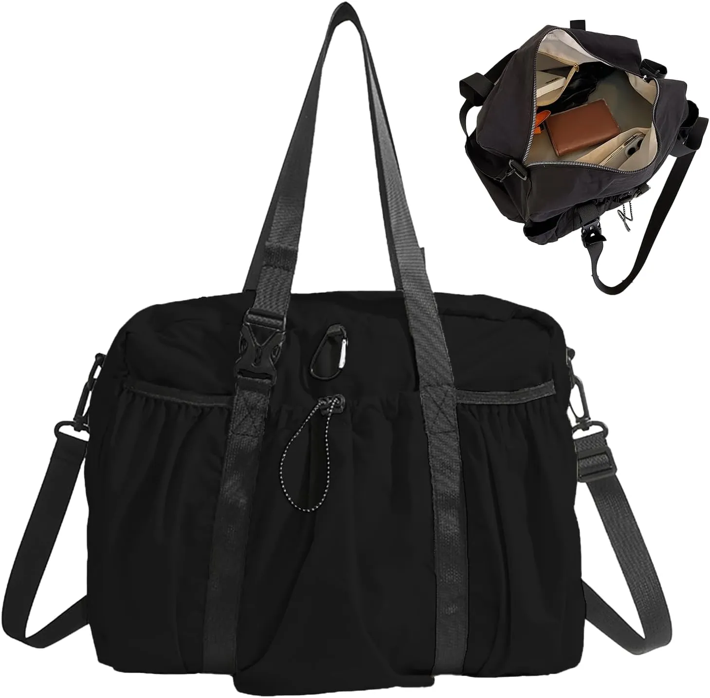 Drawstring Bucket Bag Nylon Crossbody Tote Bag Handbags for Women