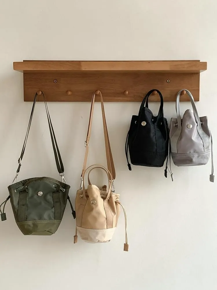 Drawstring Bucket Bag Women 2025 Spring Trendy Nylon Crossbody Bags Mini Purse Satchel Handbags Removeable Strap