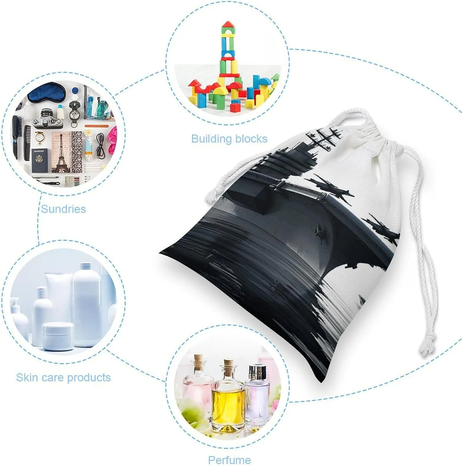Drawstring Storage Bag Aircraft Carrier Gym String Bag Durable Washable for Men Women