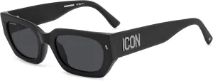DSQUARED Men's Sunglasses GREY Lens MATTE BLACK Frame color, MATTE BLACK, 53MM, Matte Black, 53MM