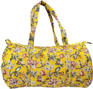 Duffle Bag – Handmade Block Print Duffle, Boho, Weekender, Travel Tote | Overnight Gym Yoga | Sustainable Cotton | Maternity, Hospital & Pregnancy Essentials | Washable