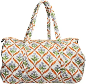 Duffle Bag – Handmade Block Print Duffle, Boho, Weekender, Travel Tote | Overnight Gym Yoga | Sustainable Cotton | Maternity, Hospital & Pregnancy Essentials | Washable