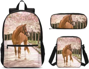 Dujiea Backpack for Boys Girls Kids Children School Book Bag with Shouder Bag Pencil Case 3 Piece Set