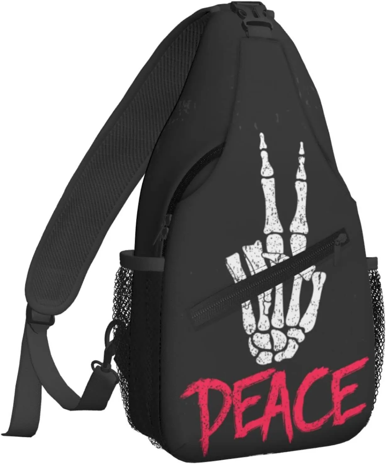Dujiea Crossbody Backpack For Men Women Sling Bag, Peace Gesture Chest Bag Shoulder Bag Lightweight One Strap Backpack Multipurpose Travel Hiking Daypack