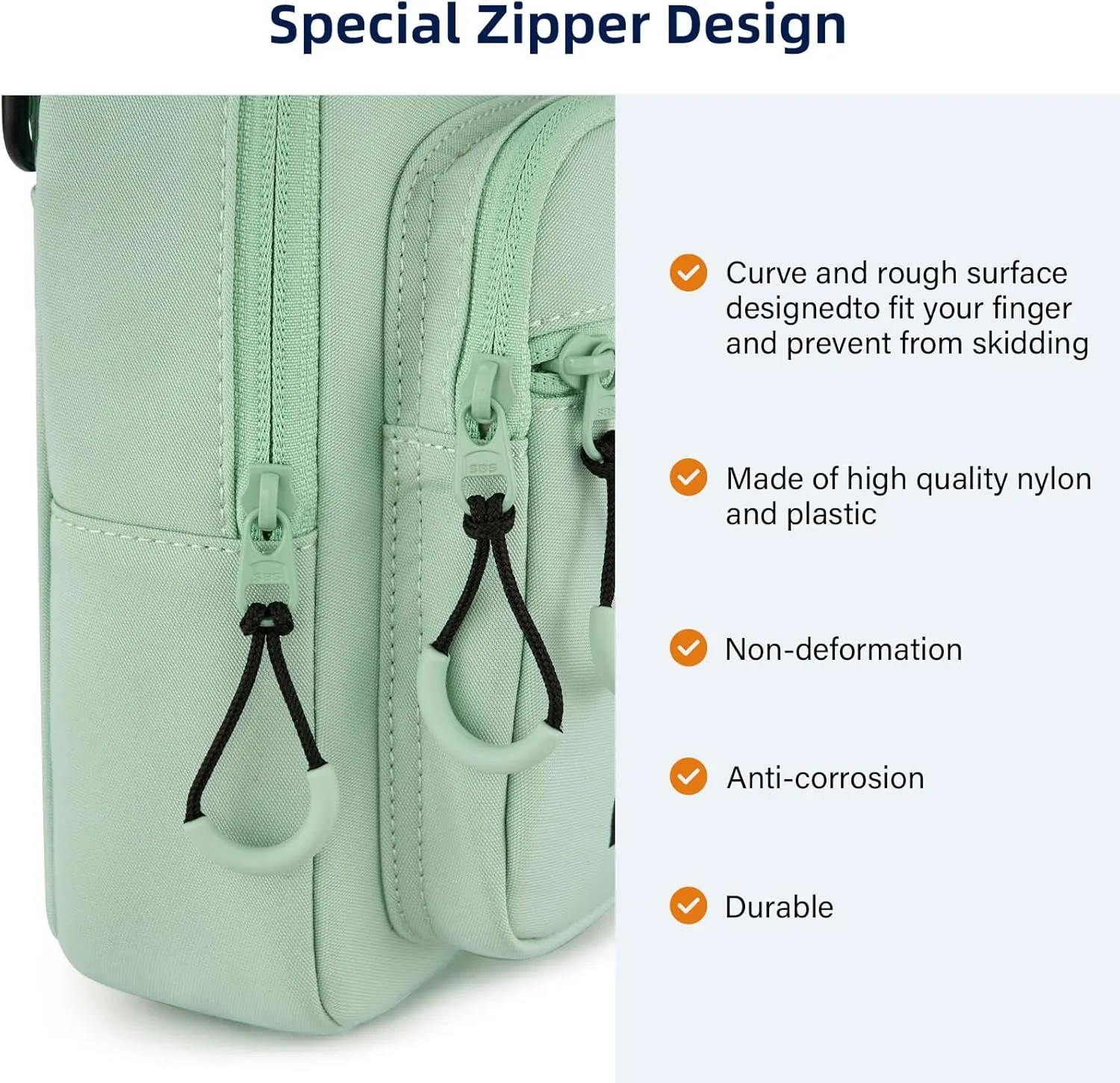 Durable Crossbody Bag for Men and Women Adjustable Shoulder Sling Bag with Multiple Zipper Pockets Unisex Daypack