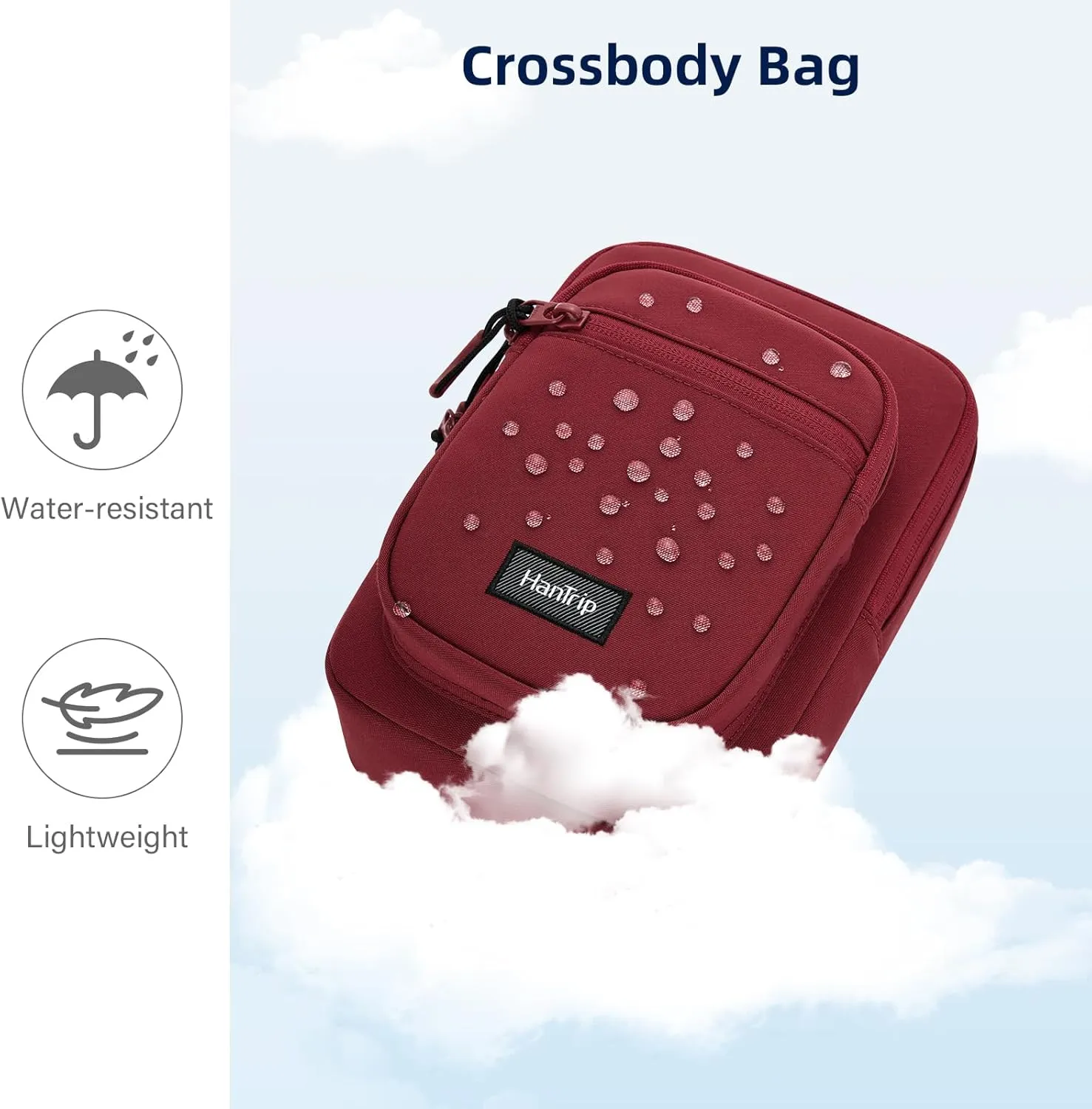 Durable Crossbody Bag for Men and Women Adjustable Shoulder Sling Bag with Multiple Zipper Pockets Unisex Daypack