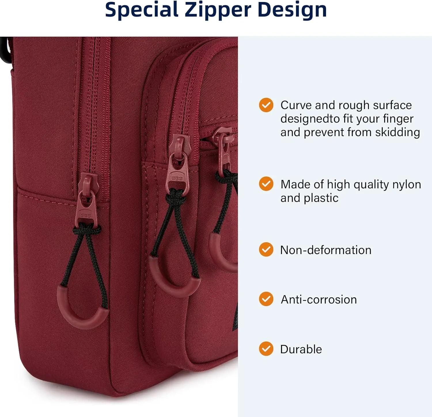 Durable Crossbody Bag for Men and Women Adjustable Shoulder Sling Bag with Multiple Zipper Pockets Unisex Daypack