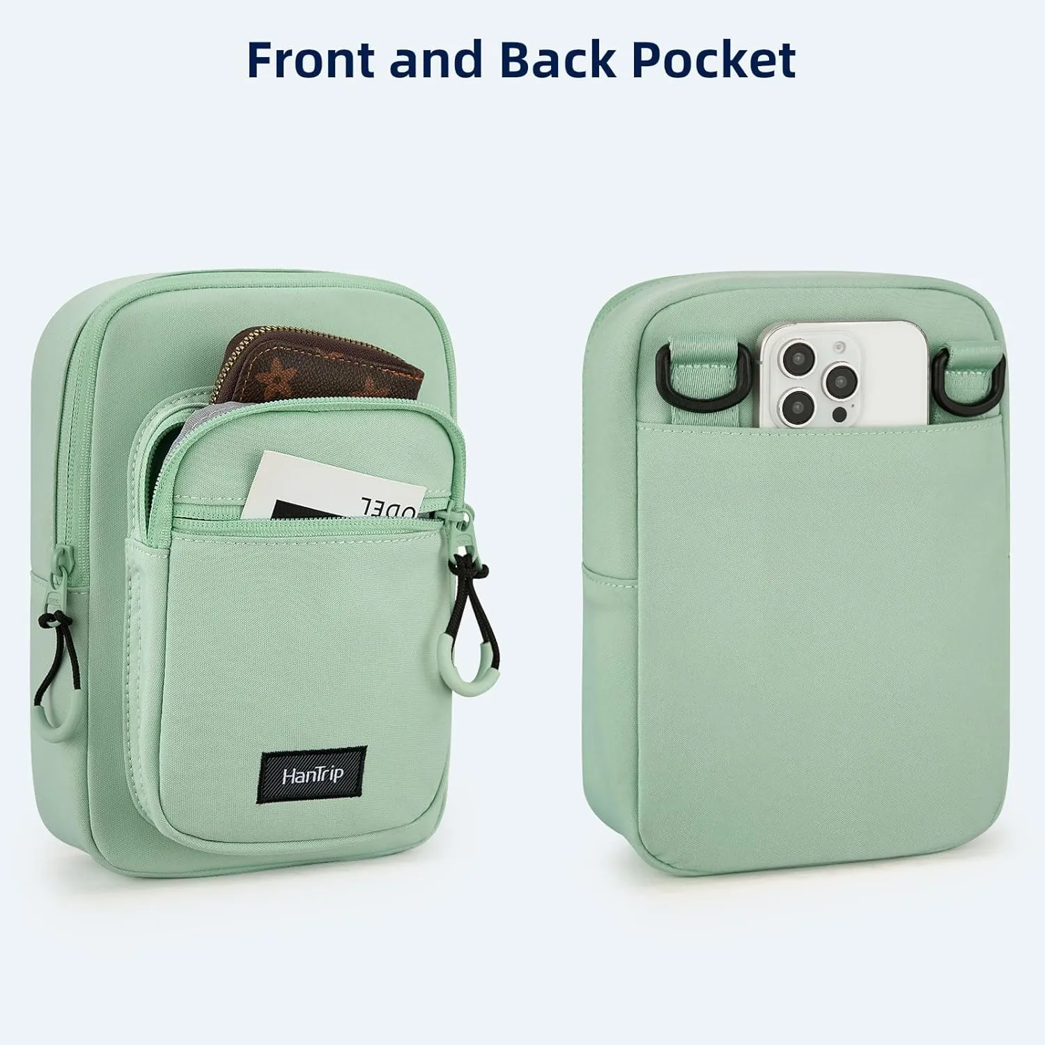 Durable Crossbody Bag for Men and Women Adjustable Shoulder Sling Bag with Multiple Zipper Pockets Unisex Daypack