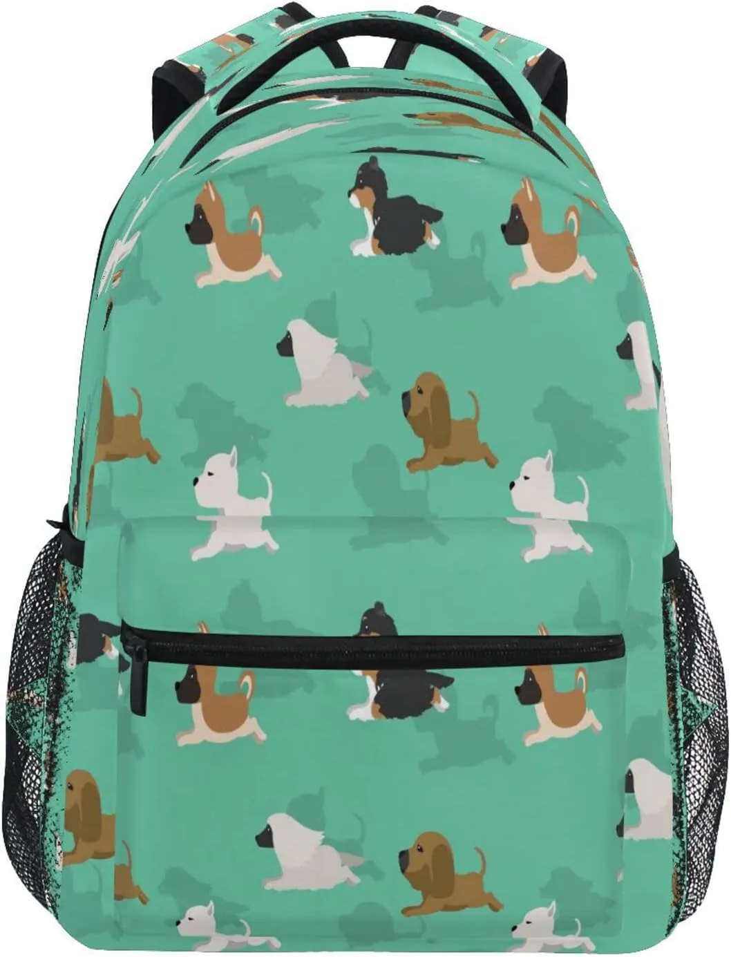 Dussdil Bloodhound Akita Hound Pitbull Terrieer Kid's Backpack, Backpacks for Boys Girls, 16 inch Casual Daypack Back Pack Bag Zipper Travel Bags with Adjustable Shoulder Strap