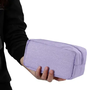 E-Tree Makeup Bag,Medium Travel Make up Pouch for Purse,Zipper Cosmetic Brush Skin Care Case for Women Man,Toiletry Bags,Tech Electronic Organizer,Small Canvas Storage for Personal Items,Purple