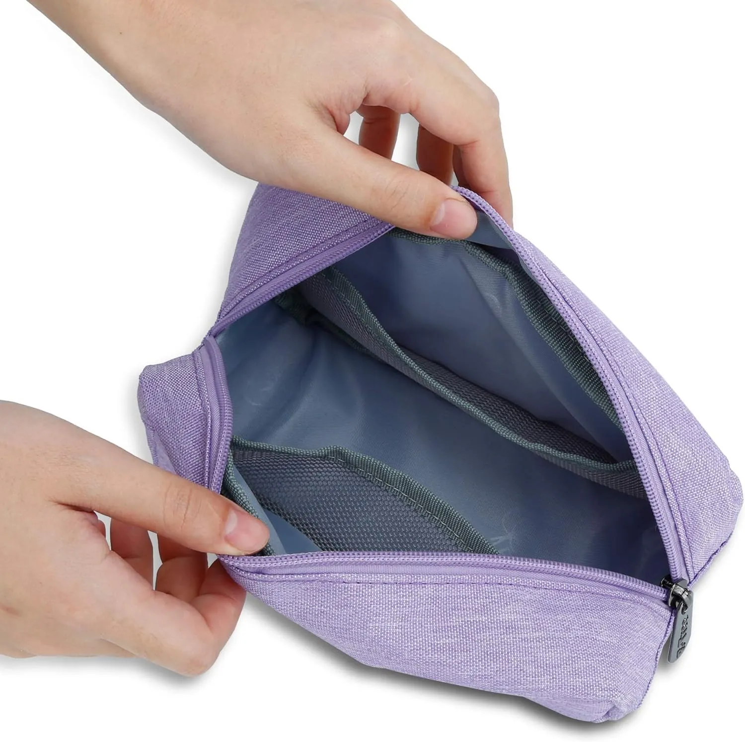 E-Tree Makeup Bag,Medium Travel Make up Pouch for Purse,Zipper Cosmetic Brush Skin Care Case for Women Man,Toiletry Bags,Tech Electronic Organizer,Small Canvas Storage for Personal Items,Purple