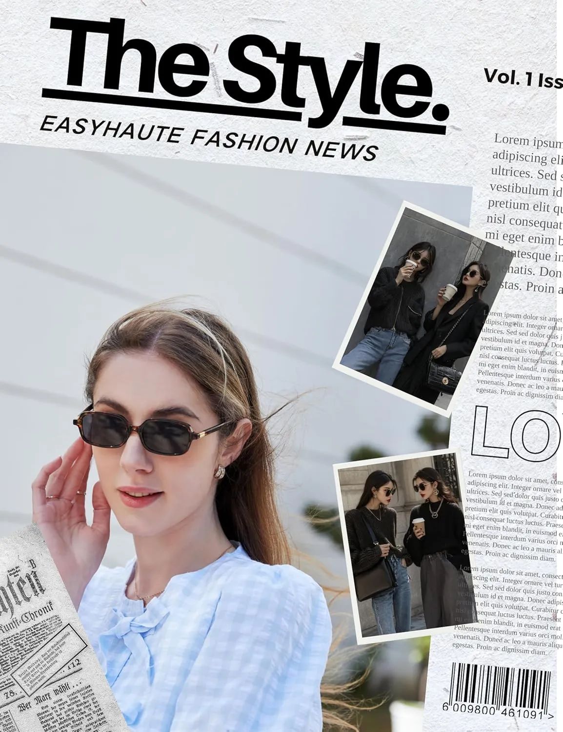 EASYHAUTE Rectangle Sunglasses for Women, 90s Retro Miu-Inspired Sun Glasses with UV 400, Vintage Rectangular Lenses