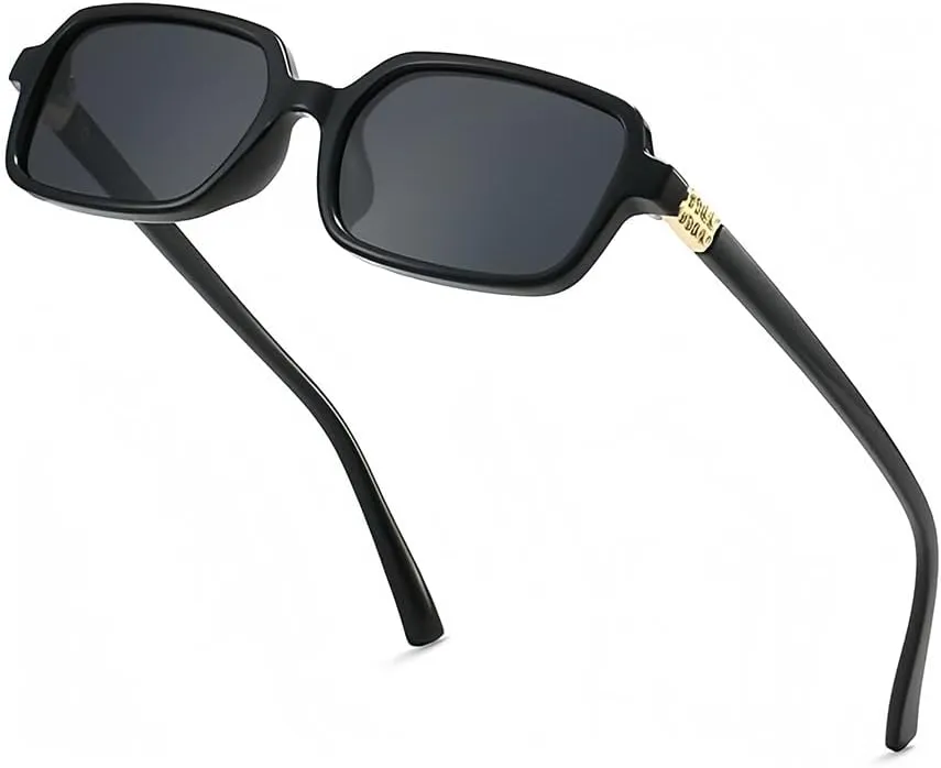EASYHAUTE Rectangle Sunglasses for Women, 90s Retro Miu-Inspired Sun Glasses with UV 400, Vintage Rectangular Lenses