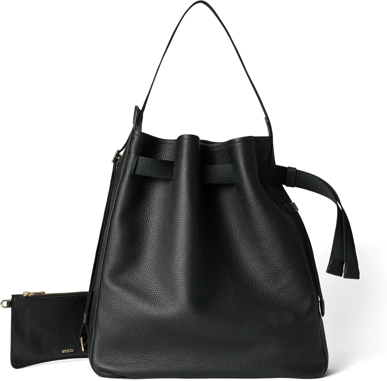 ECCO Large Sail Bag, Black Pebbled Leather