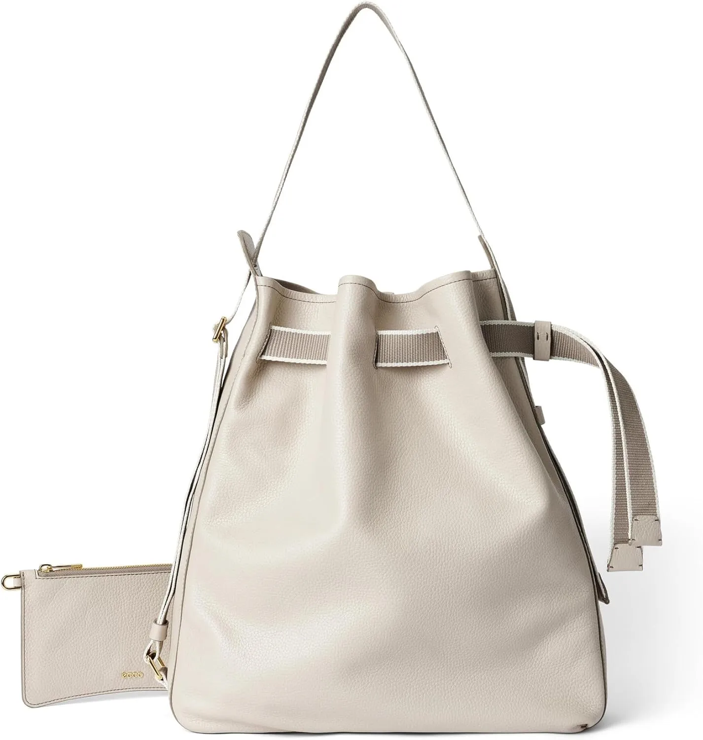ECCO Large Sail Bag, Taupe Pebbled Leather