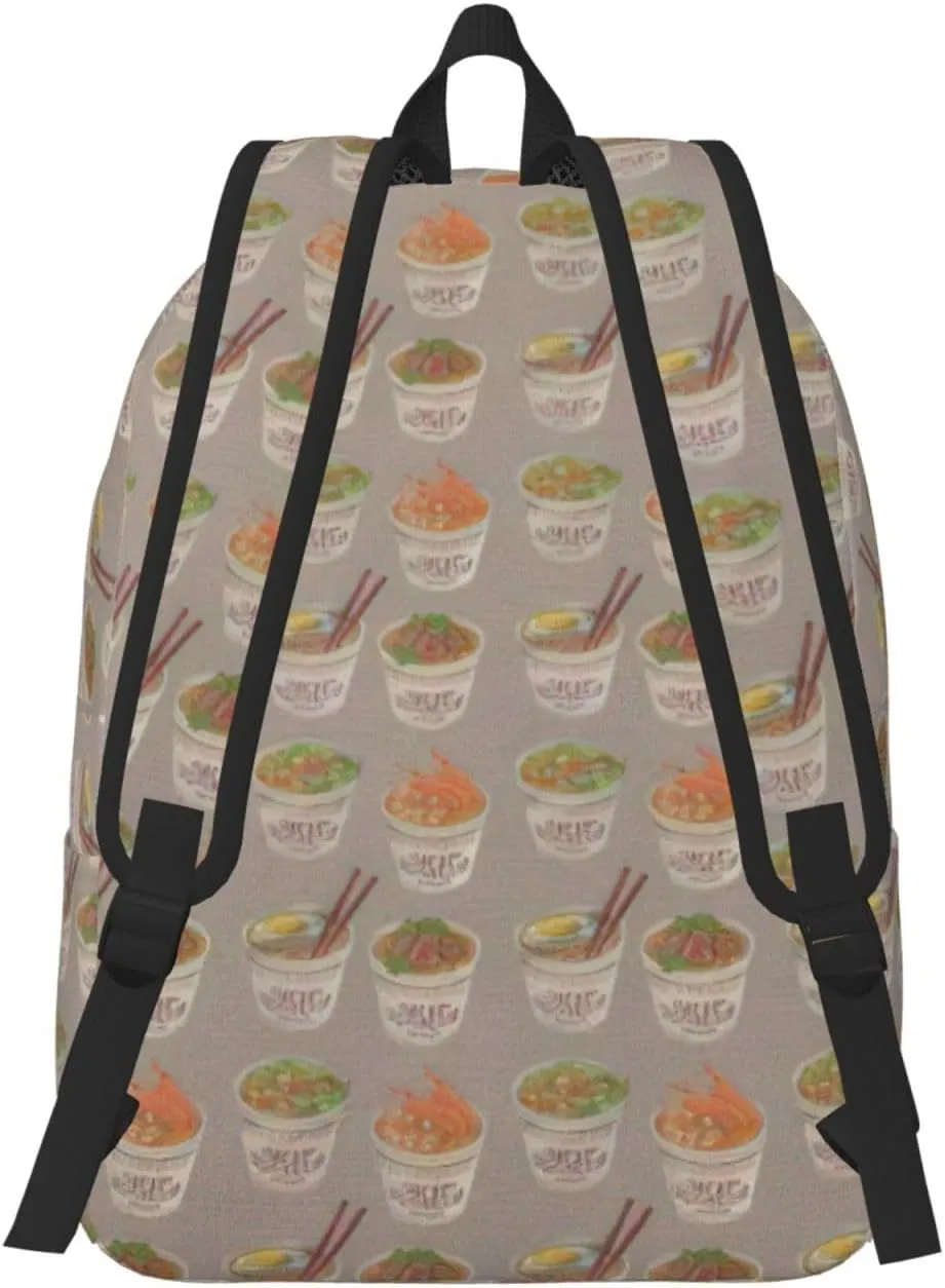 Egg Cup Noodle Ramen Canvas Casual Lightweight Duffel Bag, Fashion Duffel Bag, Unisex Travel Backpack