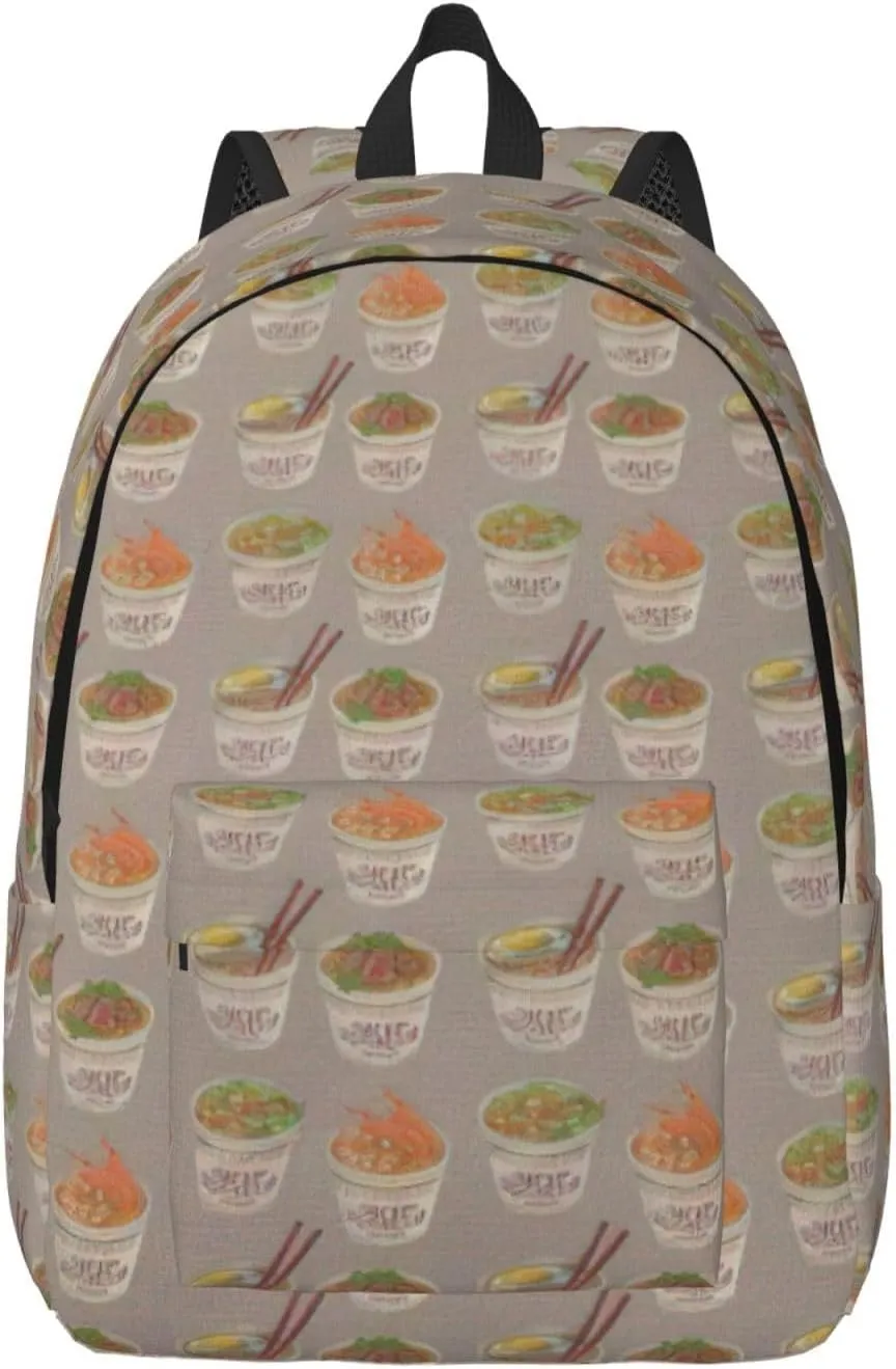 Egg Cup Noodle Ramen Canvas Casual Lightweight Duffel Bag, Fashion Duffel Bag, Unisex Travel Backpack