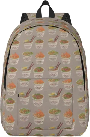 Egg Cup Noodle Ramen Canvas Casual Lightweight Duffel Bag, Fashion Duffel Bag, Unisex Travel Backpack