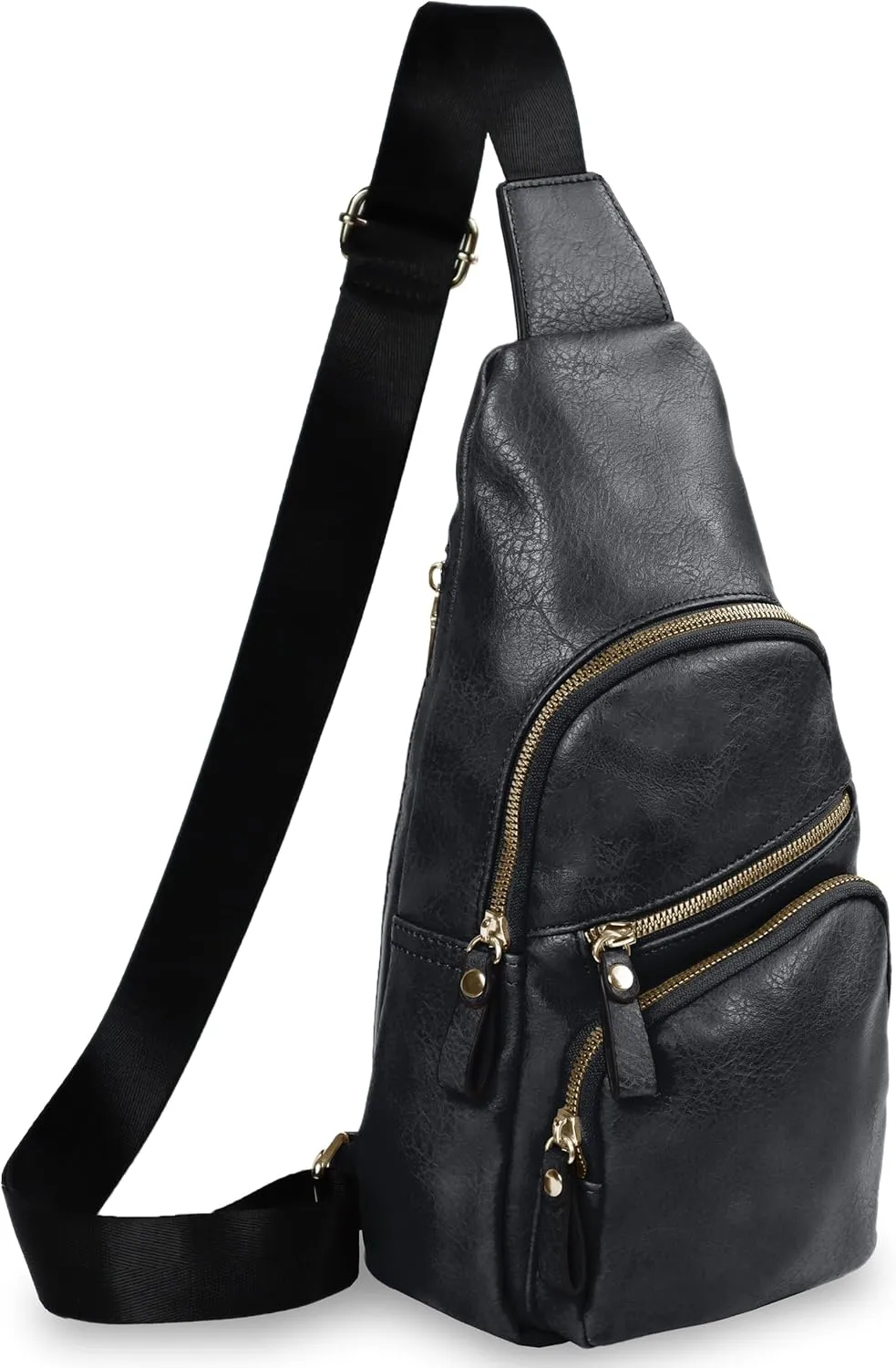 Emperia Small Sling Bag Fanny Packs Crossbody Bags Travel Backpack Chest Bag Gifts for Women Men Black