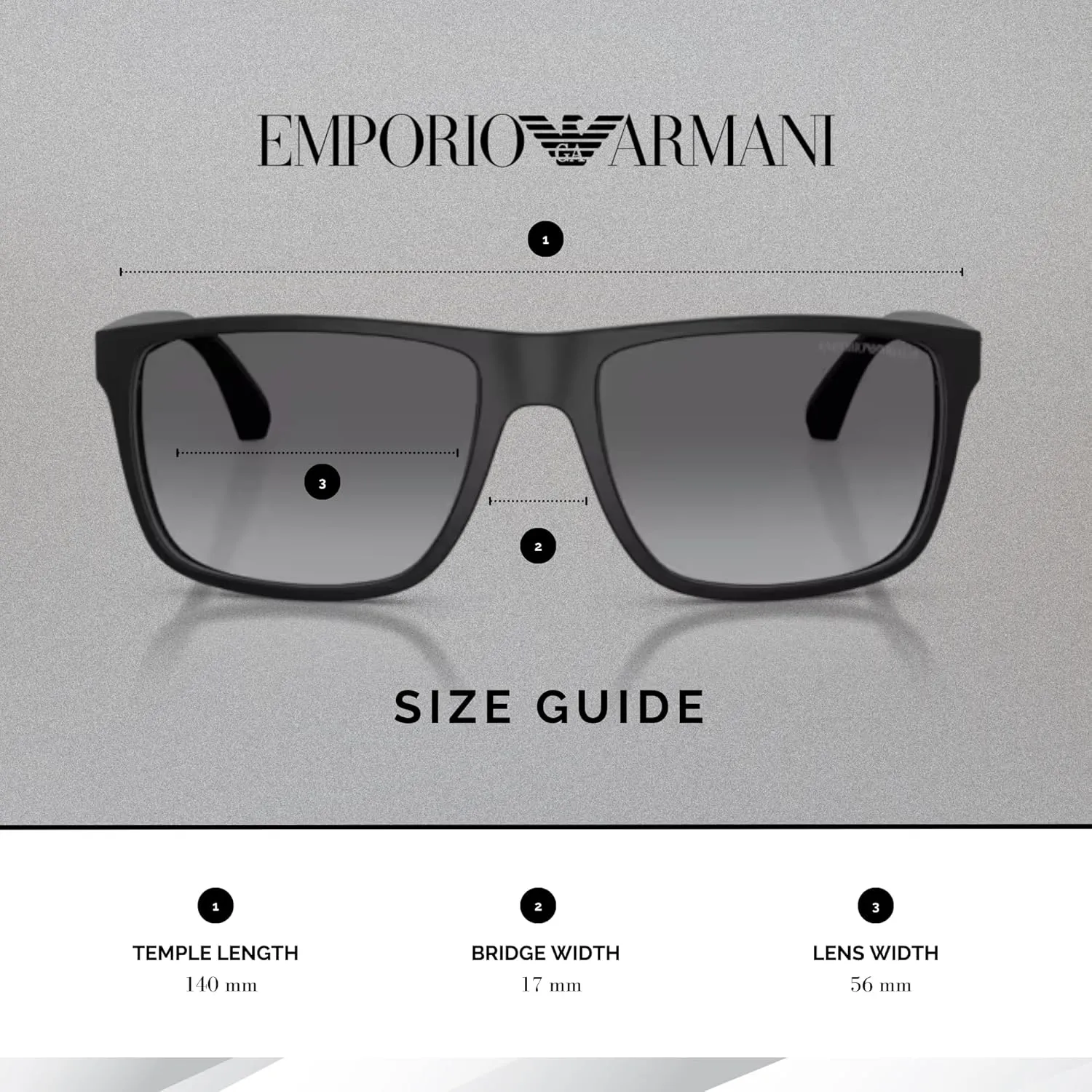 Emporio Armani EA4033 Square Sunglasses For Men   BUNDLE with Designer iWear Eyewear Kit
