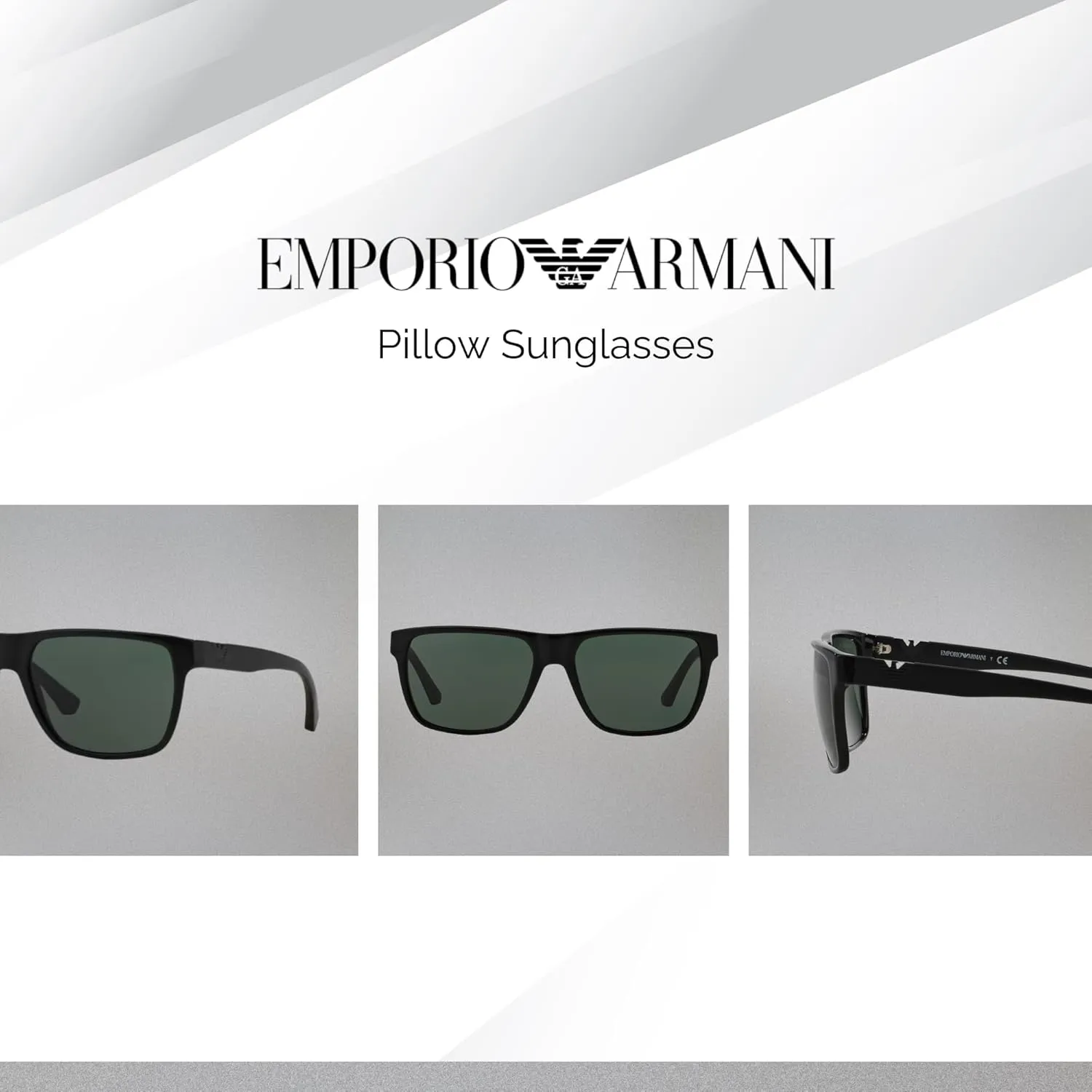Emporio Armani EA4035 Square Sunglasses For Men   BUNDLE with Designer iWear Eyewear Care Kit