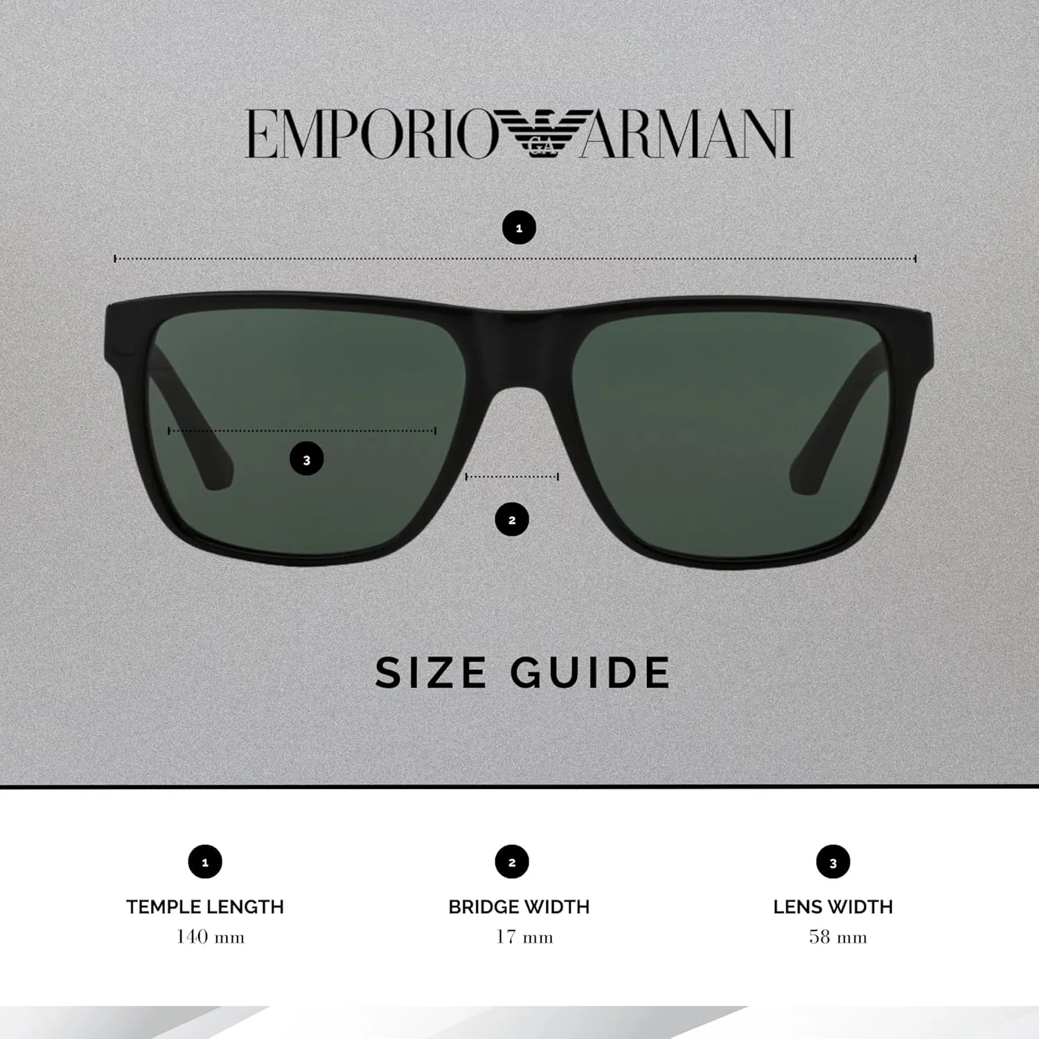 Emporio Armani EA4035 Square Sunglasses For Men   BUNDLE with Designer iWear Eyewear Care Kit