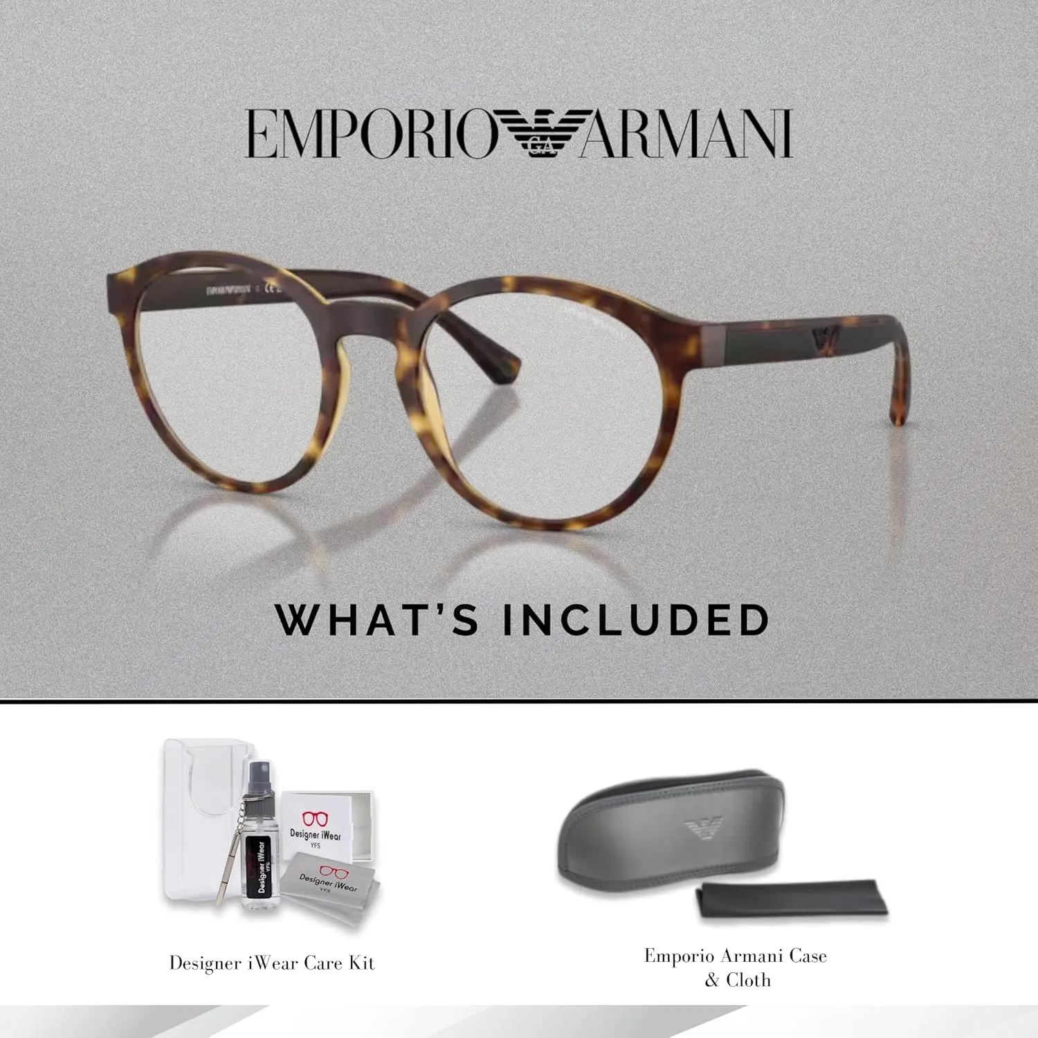 Emporio Armani EA4152 Round Sunglasses for Men   BUNDLE With Designer iWear Complimentary Eyewear Kit