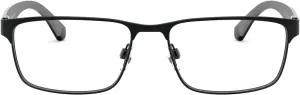 Emporio Armani Men's EA1105 Rectangular Sunglasses, Matte Black/Demo Lens, 56 mm
