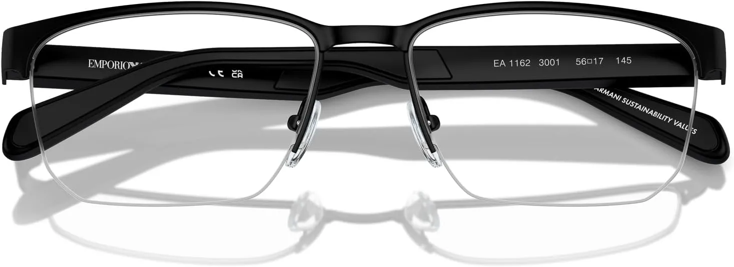 Emporio Armani Men's Ea1162 Rectangular Prescription Eyewear Frames