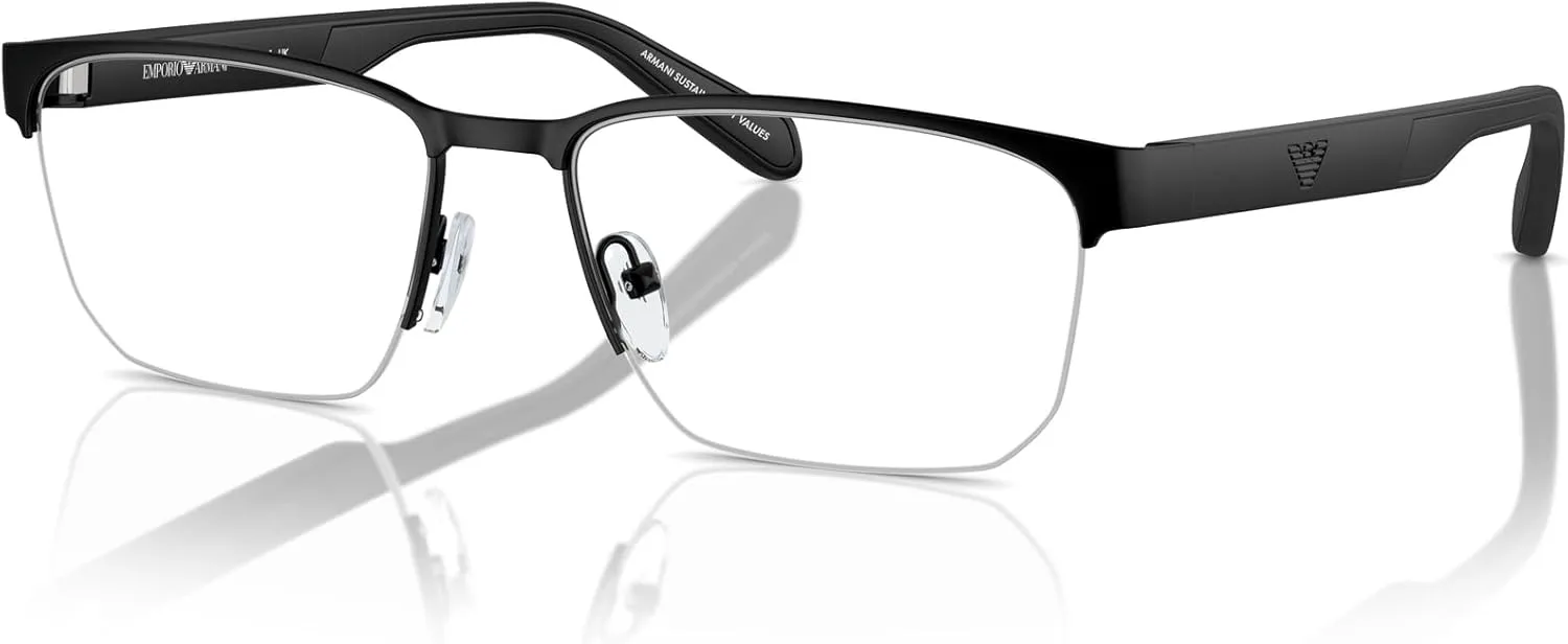 Emporio Armani Men's Ea1162 Rectangular Prescription Eyewear Frames