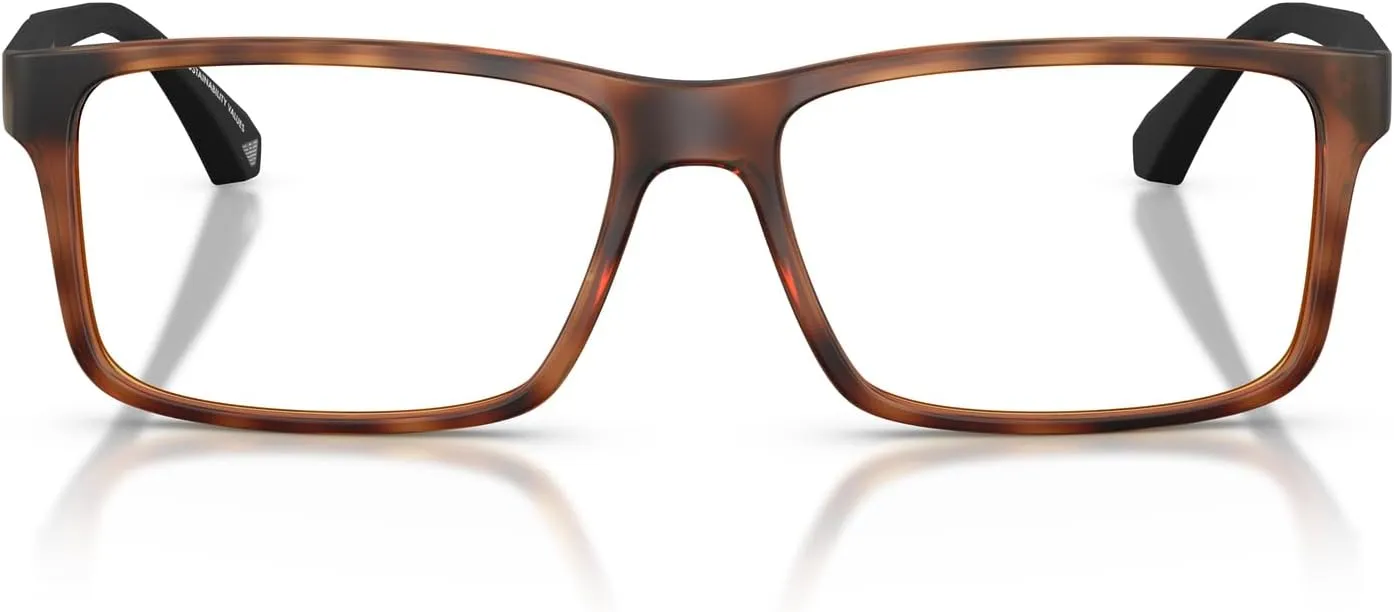 Emporio Armani Men's Ea3038 Rectangular Prescription Eyewear Frames