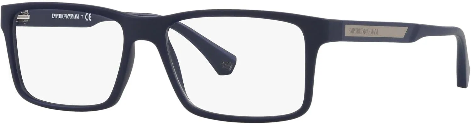 Emporio Armani Men's Ea3038 Rectangular Prescription Eyewear Frames