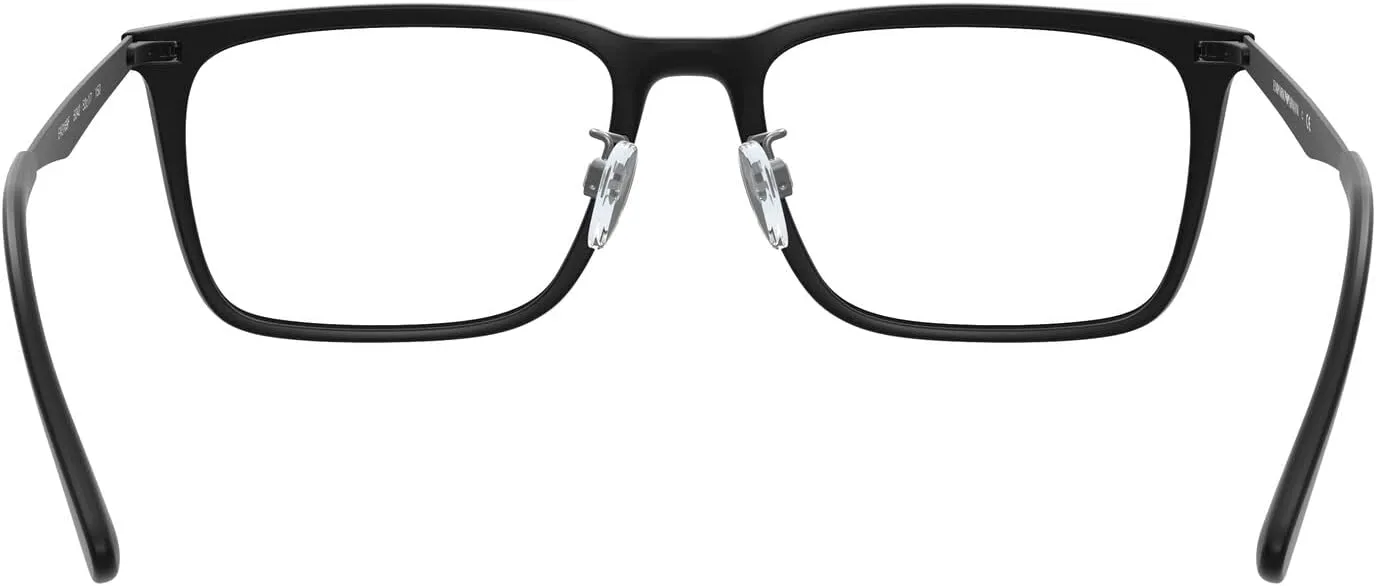 Emporio Armani Men's Ea3169f Low Bridge Fit Rectangular Prescription Eyewear Frames
