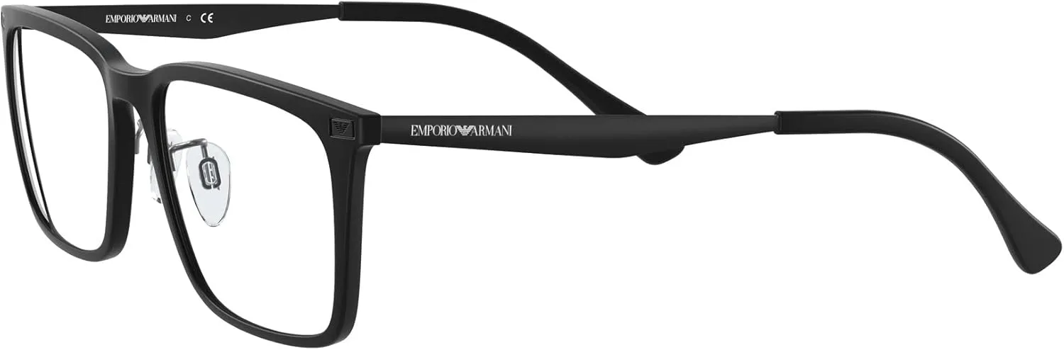 Emporio Armani Men's Ea3169f Low Bridge Fit Rectangular Prescription Eyewear Frames
