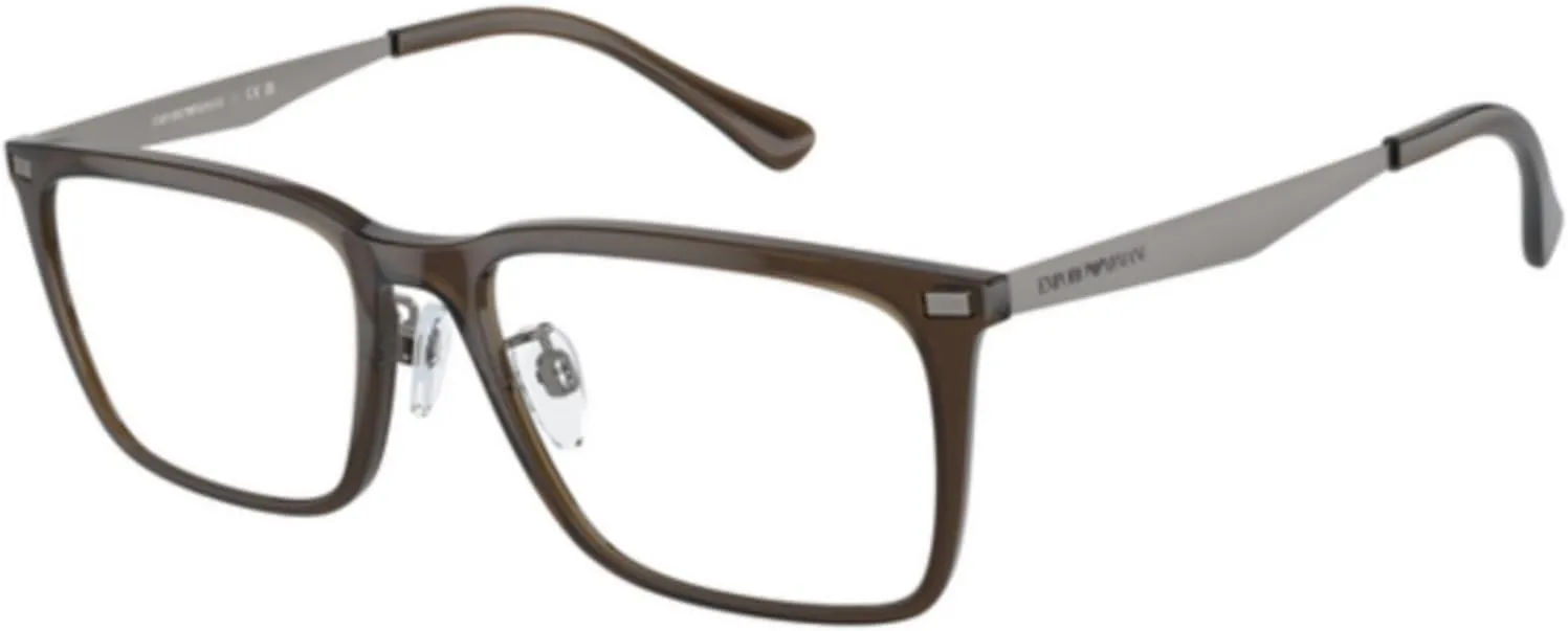 Emporio Armani Men's Ea3169f Low Bridge Fit Rectangular Prescription Eyewear Frames